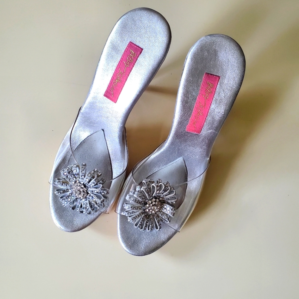 Betsey Johnson Clear 50's Style Mule